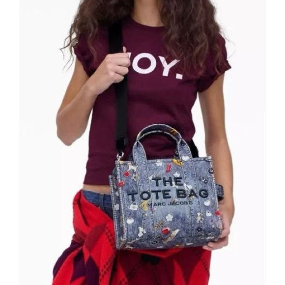 NWT Marc Jacobs Trompe L'Oeil Trinket Canvas Tote Bag Small - Picture 2 of 5